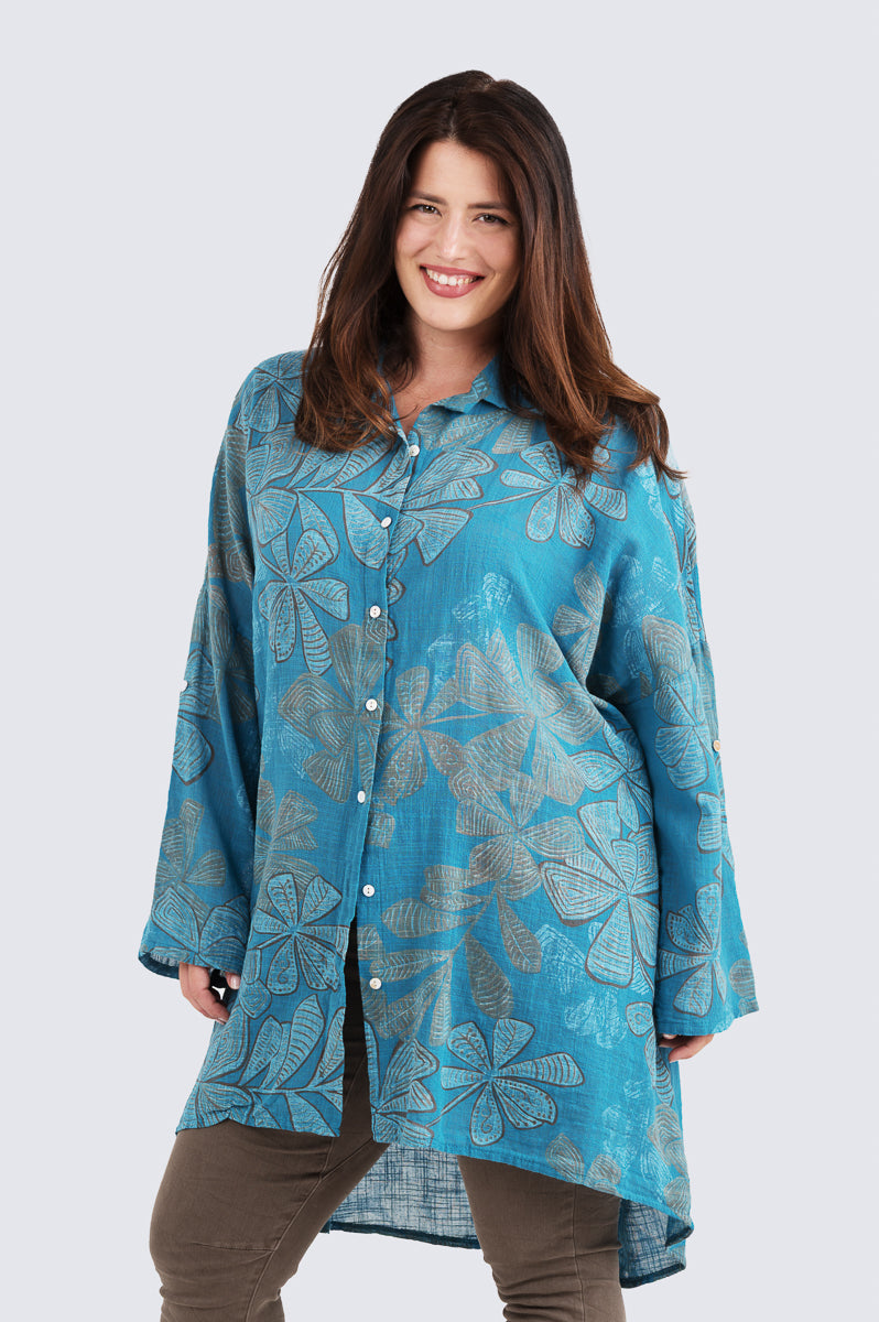 Tiina-tunikapaitis Kotirouva – puuvillainen tunika, väljä istuvuus ja käännettävät hihat