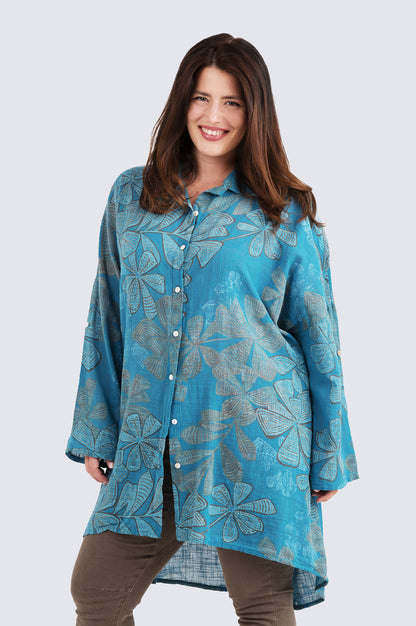 Tiina-tunikapaitis Kotirouva – puuvillainen tunika, väljä istuvuus ja käännettävät hihat