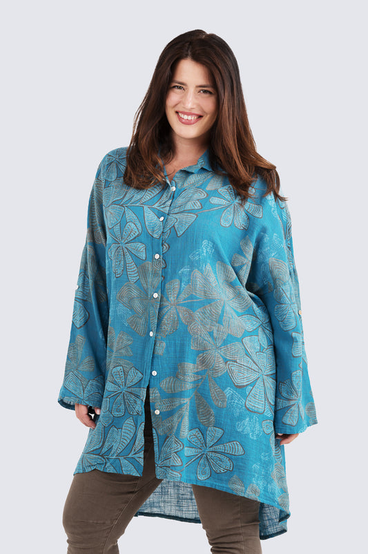 Tiina-tunikapaitis Kotirouva – puuvillainen tunika, väljä istuvuus ja käännettävät hihat