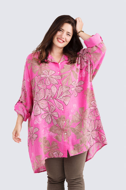 Tiina-tunikapaitis Kotirouva – puuvillainen tunika, väljä istuvuus ja käännettävät hihat