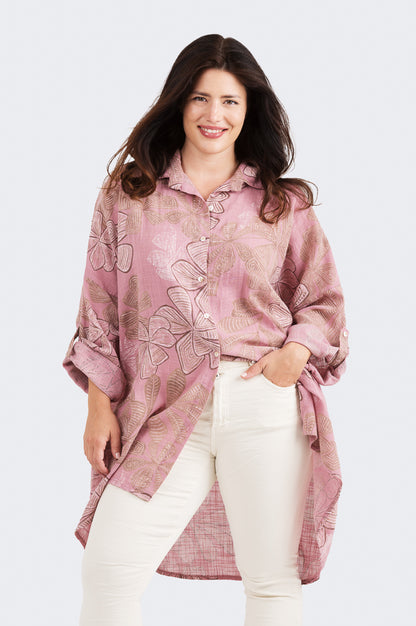 Tiina-tunikapaitis Kotirouva – puuvillainen tunika, väljä istuvuus ja käännettävät hihat